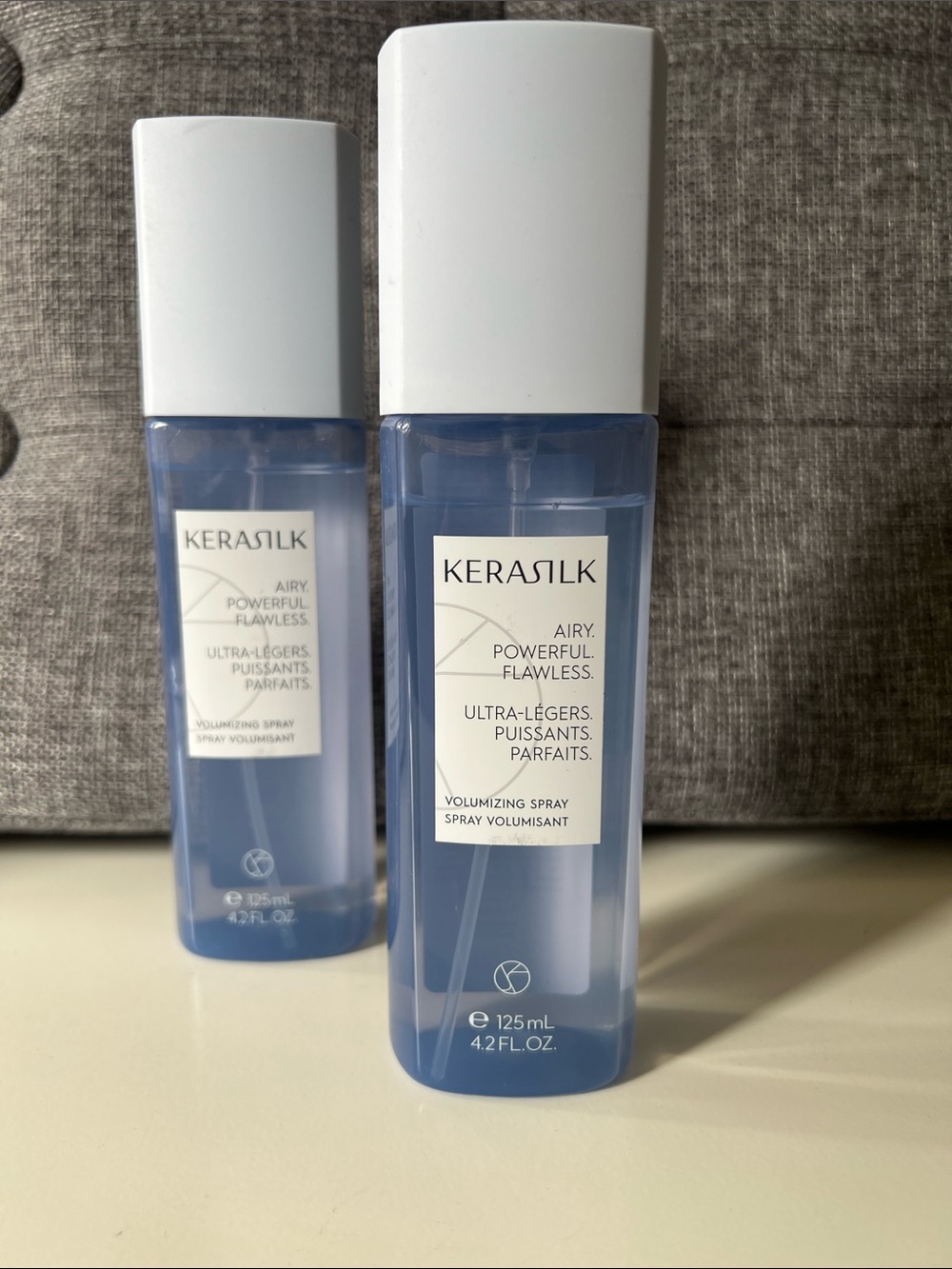 Two Kerasilk 4.2 fluid ounces Airy Volumizing Spray - Light Blue (125 mL)